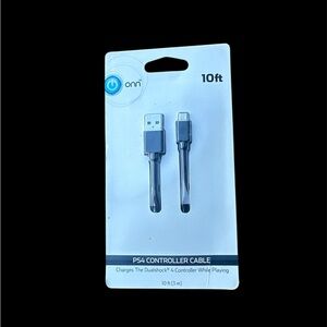 On Running Black PS4 Controller Cable 10ft